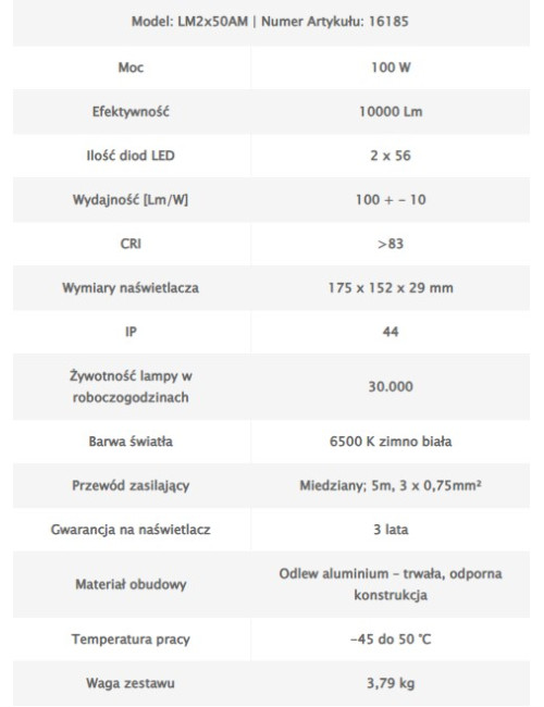 Maszty oświetleniowe LM2x50AM